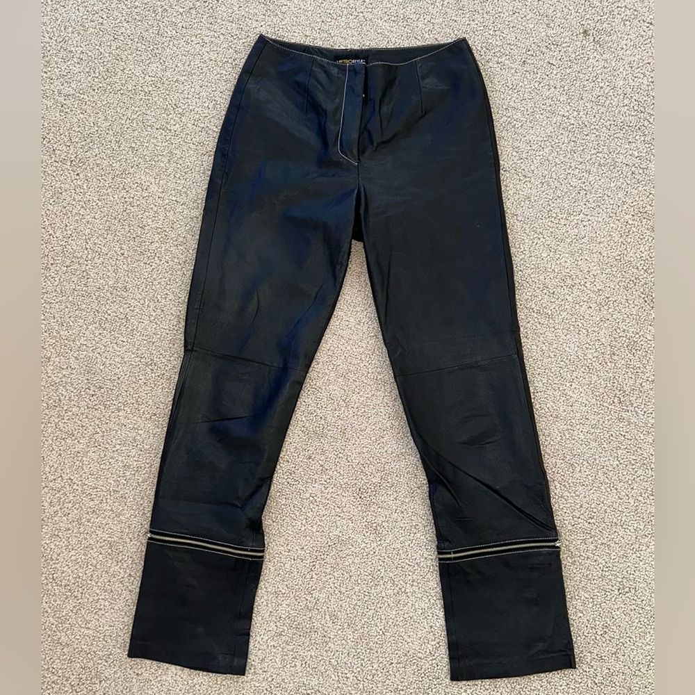 Metrostyle Vintage Black Leather Pants